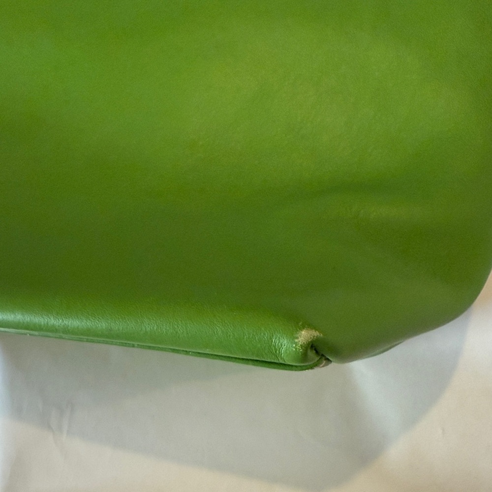 Dooney & Bourke Dillen Double Pocket Apple Green Tan Leather Satchel Bag Purse - Picture 11 of 14